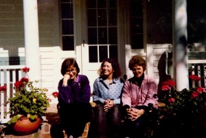 From left: Ann Dunkley, me, and Maggie MacCarty, ca. 1990, on the front steps of the Lambert's Cove Inn. Ann was the office manager. She pinch-hit as a chambermaid as needed. Maggie doubled as a waitress. I was just a chambermaid, but I was pretty good at laundry.